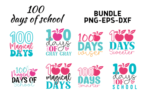 100 Days School SVG Graphics for Crafts