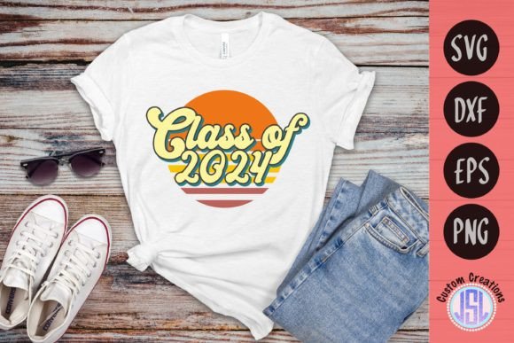 Retro Sunset Class of 2024: Graphics for Crafts